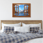 Rocky Mountain Lake Fab Fenster Leinwanddruck (Insitu (Schlafzimmer))