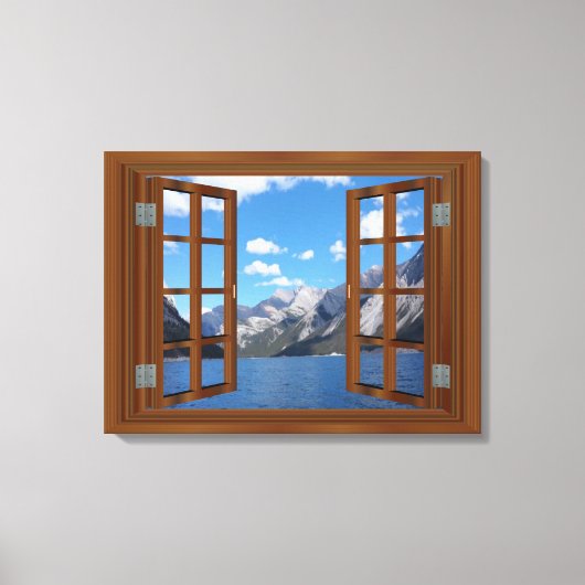 Rocky Mountain Lake Fab Fenster Leinwanddruck (Vorderseite)