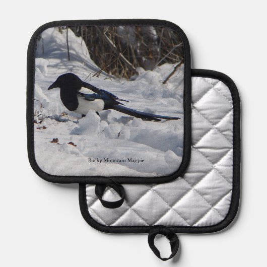 Rocky Mountain Magpie Potthalter Topflappen (Vorderseite/Rückseite)