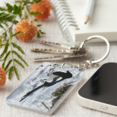 Rocky Mountain Magpie Rechteck Schlüsselkette Schlüsselanhänger (Vorderseite rechts)