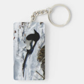 Rocky Mountain Magpie Rechteck Schlüsselkette Schlüsselanhänger (Rückseite)