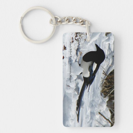 Rocky Mountain Magpie Rechteck Schlüsselkette Schlüsselanhänger (Vorderseite)