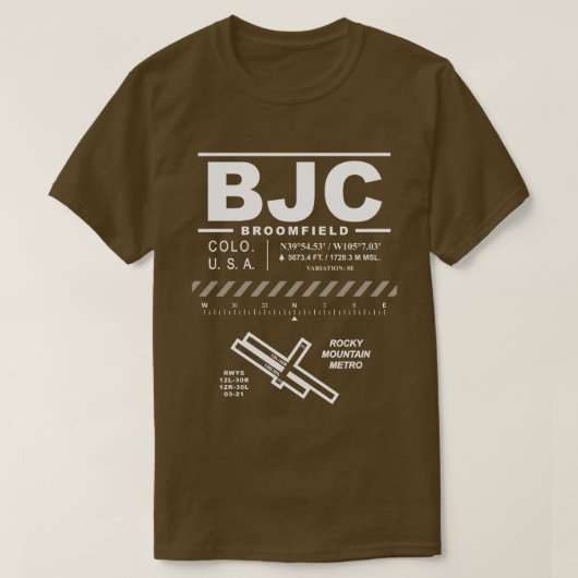 Rocky Mountain Metropolitan Airport BJC T - Shirt (Design vorne)