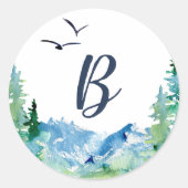 Rocky Mountain Monogram Wedding Umschlag Aufkleber (Vorderseite)