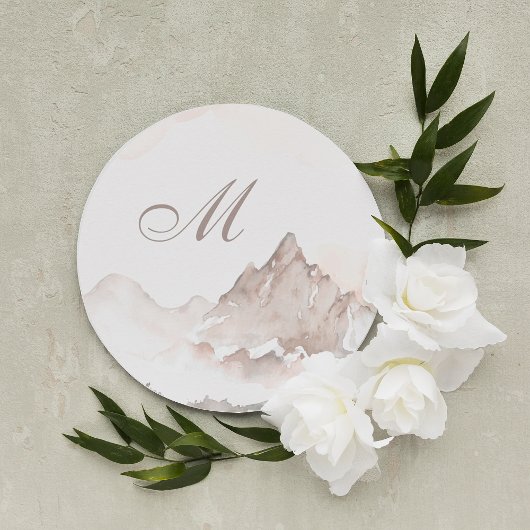 Rocky Mountain Monogram Wedding Umschlag Aufkleber