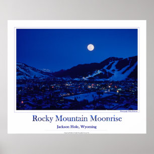 Rocky Mountain Moonrise Poster