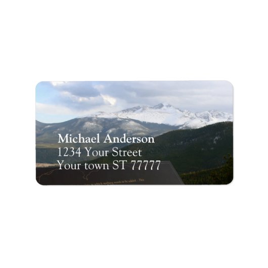 Rocky Mountain National Park Address Label Adressaufkleber (Vorne)