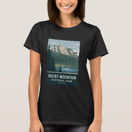 Rocky Mountain National Park Camping Hiking Men Wo T-Shirt (Vorderseite)