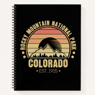 Rocky Mountain National Park Colorado Retro-Stil Notizblock