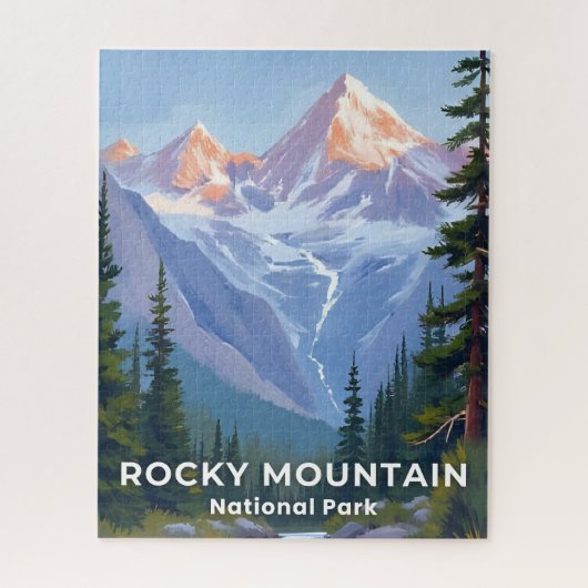 Rocky Mountain National Park Colorado Travel Art Puzzle (Vertikal)