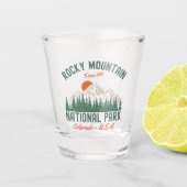 Rocky Mountain National Park Forest Landscape Schnapsglas (Vorderseite)