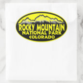 Rocky Mountain National Park Gelbe ovale Aufkleber (Tasche)