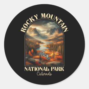 Rocky Mountain National Park Herbst Camping Runder Aufkleber