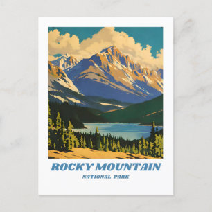 Rocky Mountain National Park Illustration Retro H Postkarte