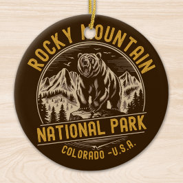 Rocky Mountain National Park Mountain Landscape Keramik Ornament