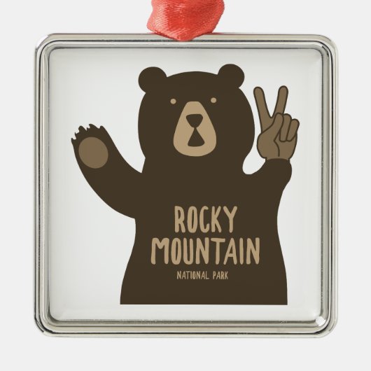 Rocky Mountain National Park Peace Bear Ornament Aus Metall (Vorne)