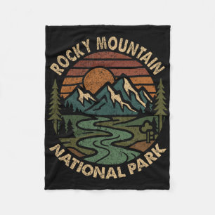 Rocky Mountain National Park Retro-Sonnenuntergang Fleecedecke