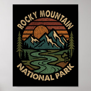 Rocky Mountain National Park Retro-Sonnenuntergang Poster
