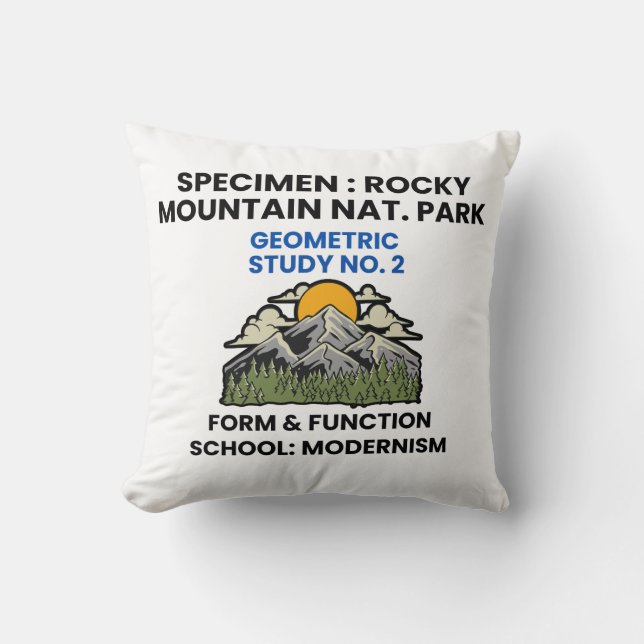 Rocky Mountain National Park Retro Specimen Kissen (Vorderseite)