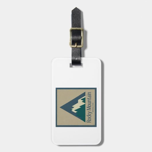 Rocky Mountain National Park Rustic Gepäckanhänger (Vorderseite vertikal)
