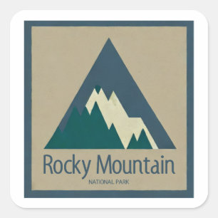 Rocky Mountain National Park Rustic Quadratischer Aufkleber
