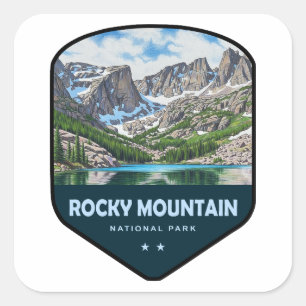 Rocky Mountain National Park Schild Quadratischer Aufkleber