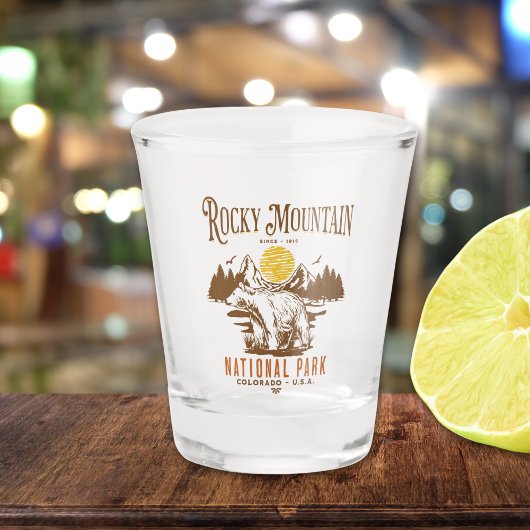 Rocky Mountain National Park Vintage Landscape Schnapsglas