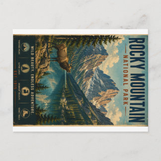 Rocky Mountain National Park Vintage Landschaft Feiertagspostkarte