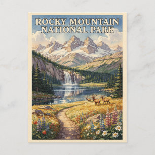 Rocky Mountain National Park Vintage Reise Postkarte