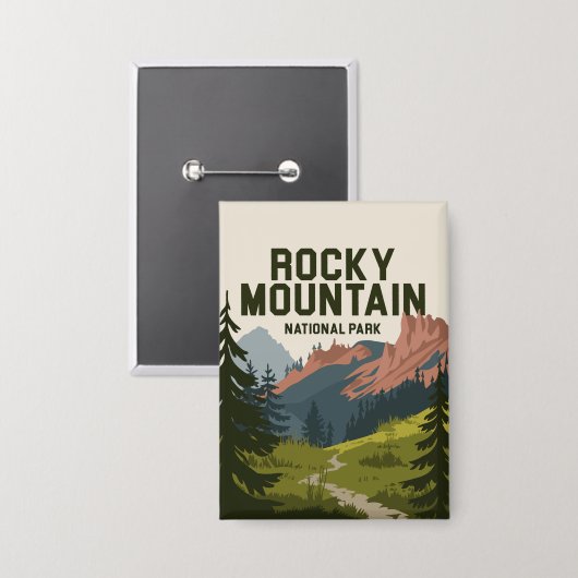 Rocky Mountain Nationalpark Colorado Button (Vorderseite/Rückseite)