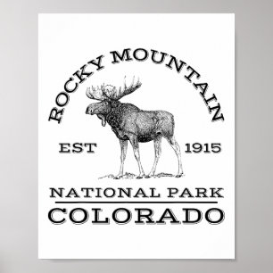 Rocky Mountain Nationalpark Colorado Elch Wanderun Poster