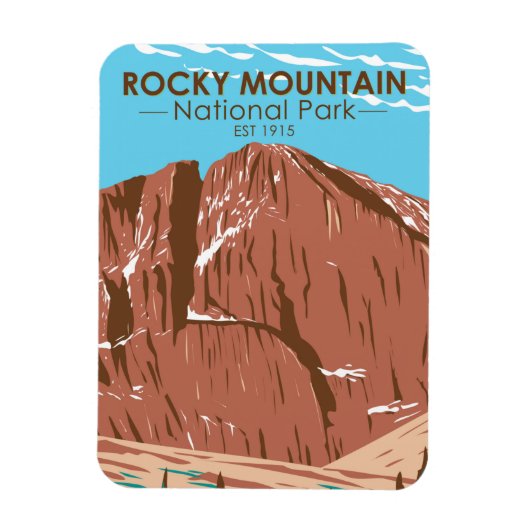 Rocky Mountain Nationalpark Colorado LongPeak Magnet (Vertikal)