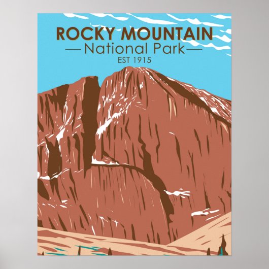 Rocky Mountain Nationalpark Colorado LongPeak Poster (Vorne)