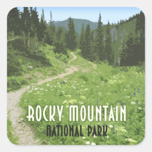 Rocky Mountain Nationalpark Colorado Vintag Quadratischer Aufkleber