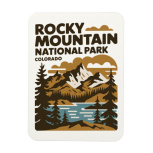 Rocky Mountain Nationalpark Colorado Vintage Art Magnet