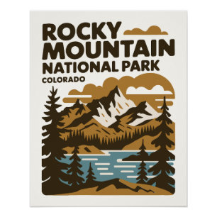 Rocky Mountain Nationalpark Colorado Vintage Art Poster