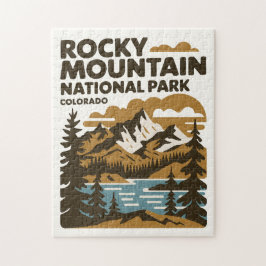 Rocky Mountain Nationalpark Colorado Vintage Art Puzzle