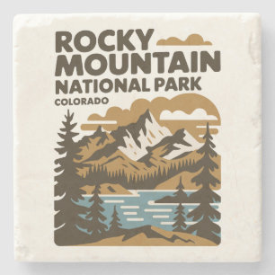 Rocky Mountain Nationalpark Colorado Vintage Art Steinuntersetzer