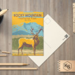 Rocky Mountain Nationalpark Colorado Vintage Postkarte<br><div class="desc">Rocky Mountain Vektorgrafik Design. Der Park ist bekannt für die Trail Ridge Road und die Old Fall River Road,  Fahrten,  die aspen Bäume und Flüsse passieren.</div>