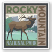 Rocky Mountain Nationalpark | Elch Aufkleber (Vorderseite)