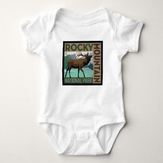 Rocky Mountain Nationalpark | Elch Baby Strampler (Vorderseite)