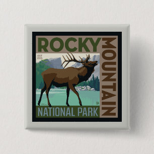 Rocky Mountain Nationalpark   Elch Button