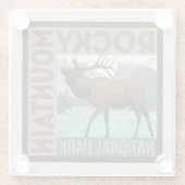 Rocky Mountain Nationalpark | Elch Glasuntersetzer (Rückseite)