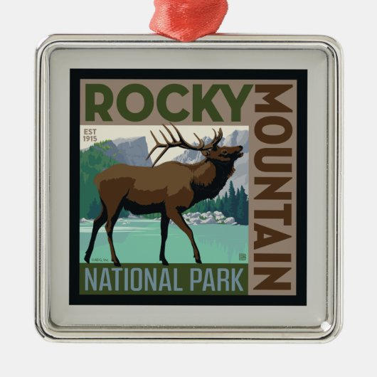 Rocky Mountain Nationalpark | Elch Ornament Aus Metall (Vorne)