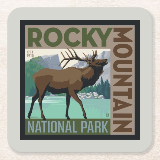 Rocky Mountain Nationalpark | Elch Rechteckiger Pappuntersetzer (Vorderseite)