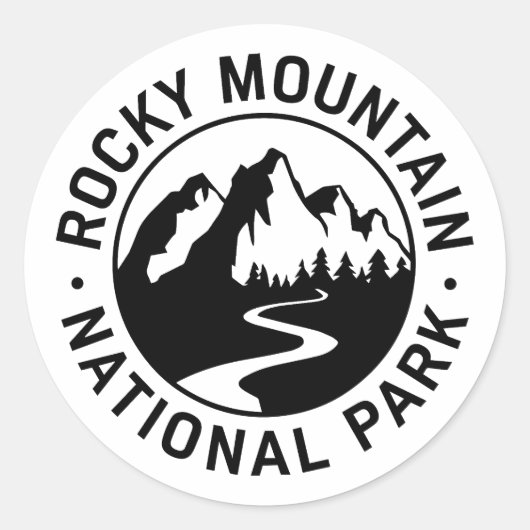 Rocky Mountain Nationalpark Emblem Runder Aufkleber (Vorderseite)
