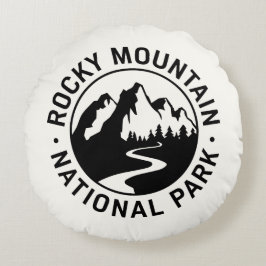 Rocky Mountain Nationalpark Emblem Rundes Kissen