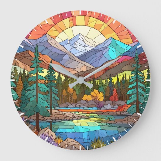 Rocky Mountain Nationalpark Gesteinigte Glass Rock Große Wanduhr (Vorderseite)
