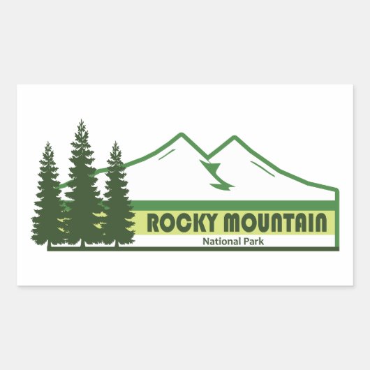 Rocky Mountain Nationalpark Grüne Streifen Rechteckiger Aufkleber (Vorderseite)