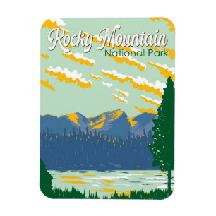 Rocky Mountain Nationalpark Illustration Magnet